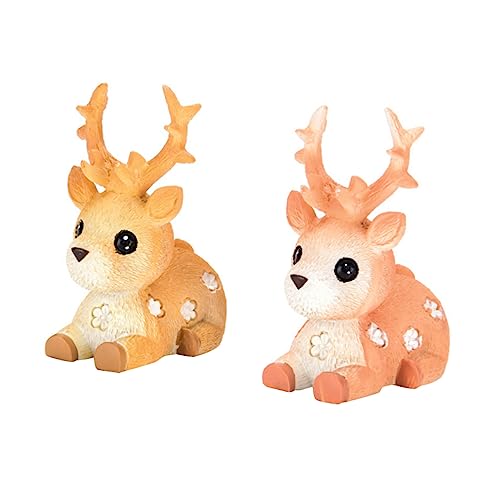 Alasum 2st Hirsch-ornament Weihnachtshirschfiguren Rentier-weihnachtsschmuck Tierische Tischfigur Tischdekoration Mini-spielzeug Für Den Garten Rentierfiguren Mini-tiere von Alasum