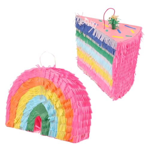 Alasum 2st Piñata Partygeschenk Einhorn-pinata Regenbogenpinata Für Stolz Kuchendekoration Brautdusche Pinata Party-dekoration Zum Aufhängen Party-anhänger Bunte Pinata Colorful Papier von Alasum