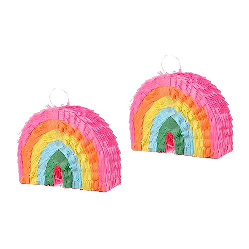 Alasum 2st Regenbogen-piñata Kleine Piñata Fiesta-dekoration Pinata Ornament Für Kinder Spielzeug Für Jungen Party Extra Große Piñata Spielzeug Für Kinder Und Mädchen Foto Papier Colorful von Alasum