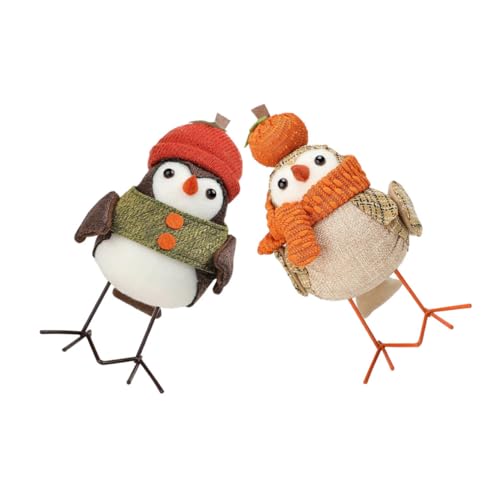 Alasum 2st Vogelschmuck Zum Erntedankfest Figuren Fallen Vogelfiguren Wohnkultur Dekorative Vögel Halloween-Thanksgiving-vogelfigur Aus Stoff Thanksgiving-Dekorationen Im Freien Schaum von Alasum