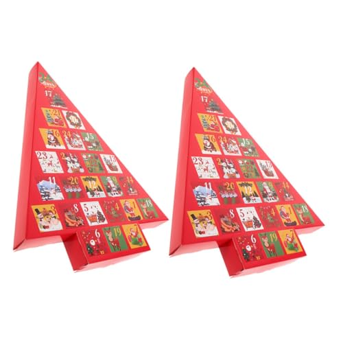 Alasum 2st Weihnachtsgeschenkpaket Hydranten-feuerlöscher Selbstgemachter Kalender Kosmetischer Kalender Beliebter Kalender Diy-feiertags-countdown Kalender Füllen Weihnachten Papier Rot von Alasum