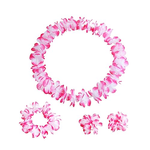 Alasum 3 Sätze Hawaiianische Leis Hawaiianische Partybrille Seidenblumenketten Brillenkette Hawaiianische Halskette Hula-blumen-leis Hula Luau Leis Halsketten Tropische Sonnenbrille Rosa von Alasum