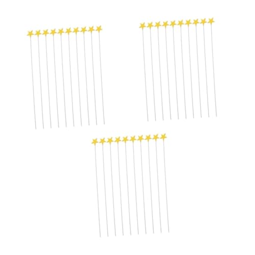 Alasum 3 Sätze Kuchendekoration Verlobungs-cupcake-topper Cupcake-deko-topper Sterne-party-dekorationen Kuchendeckel Picks Tortendekorationen Küchenwaren Metall Yellow 100 Stück * 3 von Alasum