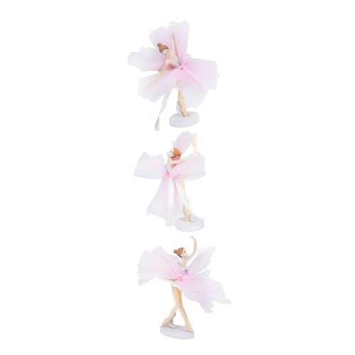 Alasum 3 Sätze Mädchen-ballerina Tänzerin Ornament Kuchenfiguren Für Ballettmädchen 3d Tanzendes Ballettmädchen Geburtstagsdekorationen Für Ballettmädchen Exquisite Kuchendeckel Plastik von Alasum