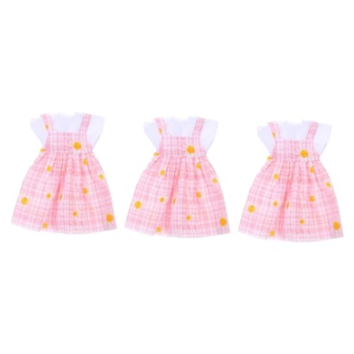 Alasum 3 Sätze Puppenkleidung Puppenkostüm verschleißfester Puppenrock Puppenkleid für Mädchen Puppen Kleidung doll Accessories schönes Puppenkleid schöner Puppenrock Stoff Rosa von Alasum