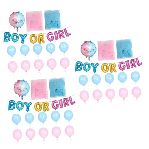 Alasum 3 Sätze geschlechtsaufdeckender Ballon Luftballons für Jungen und Mädchen Geschlecht offenbaren gender reveal balloon gender reveal ballon Dekorative Luftballons Latexballons-Kit von Alasum