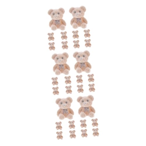 Alasum 30 STK Mini-Bärpuppe kuschelbären Cute Decor gastgeschenke für Hochzeiten Niedliche Accessoires hochzeitsgeschenk Beflockte Mini-Bärendekorationen Mini-Bären-Dekor PVC Brown von Alasum