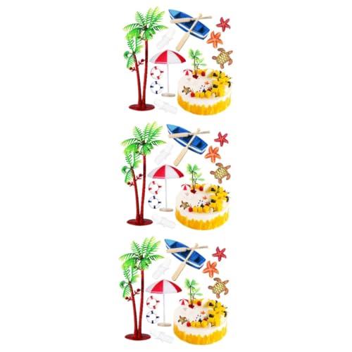 Alasum 30 Stk Kuchendekorationsverzierungen sommerdeko schwimmleine Dekorationen für Strandkuchen Miniatur-Strandkorb-Ornament Party-Kuchen-Dekorationen kuchendekoration selber machen von Alasum