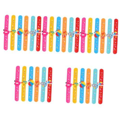 Alasum 30 Stk hawaii streichelkreis Hawaii-Armbänder mit Druckknöpfen kinder dekor Luau-Pinata-Füller party spielzeug für kinder ' party favours Kinder Bands Slap-Armband PVC von Alasum