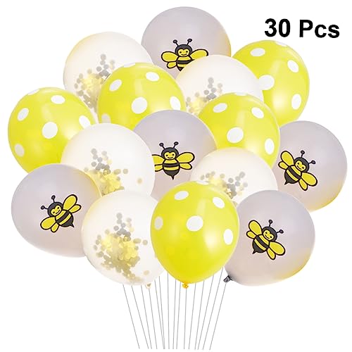 Alasum 30 Stück 12 Party-Latexballons Ballons mit Partydruck gelber Pastellballon Tierballons Bienen-Party-Dekorationen luftballons balloons gasballon Punktballons Ballon-Party-Dekoration von Alasum