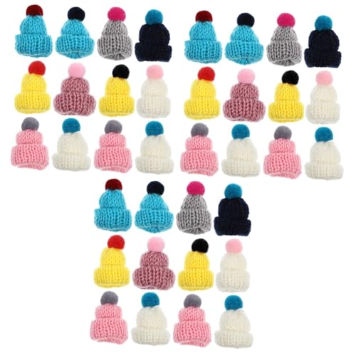 Alasum 36 STK Mini-Hut Entzückende Bastelhüte Strickmütze Miniaturhüte Mini-gnomenhut Zarte Puppenhüte Mini-Lollipop-hüte Lutscher-süßigkeitshüte Dekorative Bastelhüte Mini-hüte Stricken von Alasum