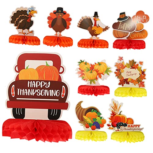 Alasum 36 STK Thanksgiving-bienenwabenkugeln Wabenkugeldekor Tischdekoration Thanksgiving-tischdecke Herbstliche Tischdeko Thanksgiving Waben-tischplatte Kürbiswabendekor Papier von Alasum