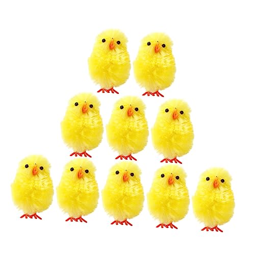 Alasum 36St Osterküken Hühnerfiguren für Hühnerfutter für Küken Hühnerdraht easter egg decoration easter decoration Hühnerhandwerk Party -Requisiten Plüschstoff Yellow von Alasum