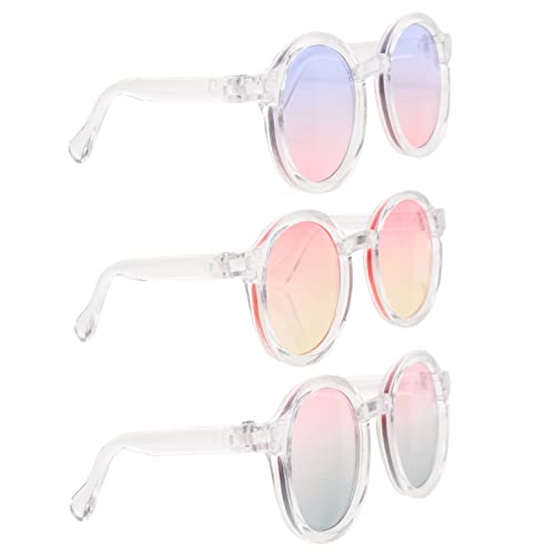 Alasum 3St 6 Punkte Puppenbrille Schwimmpuppe farbige Sonnenbrille klare Gläser Modepuppe puppenkleidung Puppen Kleidung schnapsgläser Puppe Sonnenbrille Puppenbrillen aus Plastik von Alasum