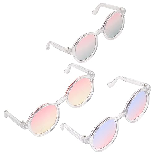 Alasum 3St 6 Punkte Puppenbrille klare Gläser Bunte Sonnenbrille Sonnenbrillen puppenkleidung Puppen Kleidung Puppenaugen schnapsgläser verkleiden Zubehör Sonnenbrille Plastik von Alasum