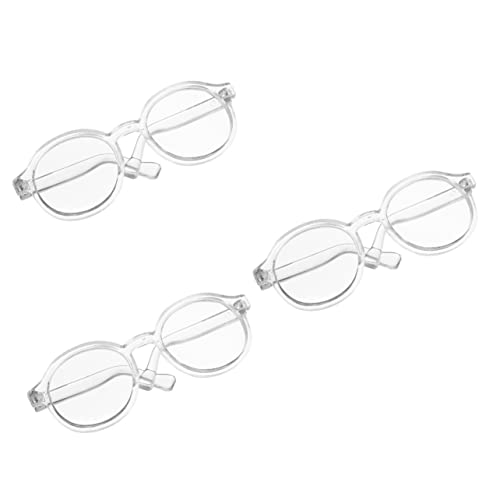 Alasum 3St Puppenbrille puppenkleidung Puppen Kleidung Puppenmodezubehör Mini-Puppen Miniaturpuppen Spielzeuge Kinderspielzeug praktische Gläserdekore Puppenzubehör Plastik Transparent von Alasum