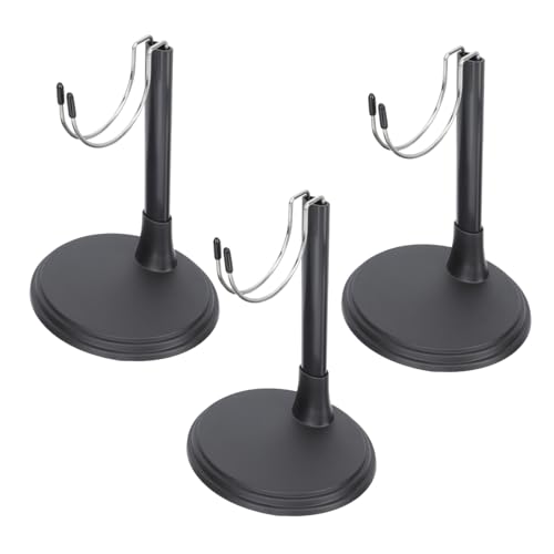 Alasum 3St Puppenständer Figure Stand doll Accessories Puppenhalterung Puppenpräsentationsständer Figurenständer Plüsch Puppen Stehen Puppenzubehör Rostfreier Stahl Black von Alasum