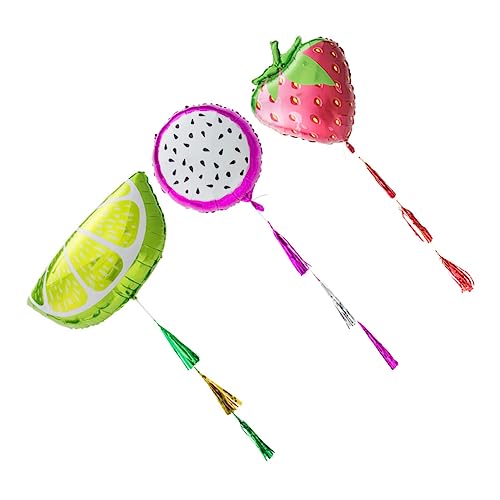 Alasum 3st Hawaii Party Frucht Aluminium Film Ballon Obstdekor Party Folienballons Partyballons Hawaiianische Partydekoration Frucht-mylar-ballons Erdbeerballons Bonbonfarbener Ballon Rot von Alasum