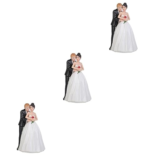 Alasum 3st Hochzeitstorte Topper Braut Bräutigam Figuren Kuchendekoration Für Hochzeitspaare Hochzeitstortendekorationen Miniatur Paar Puppe Dekoration Brautpaar Hochzeitstortenaufsätze von Alasum