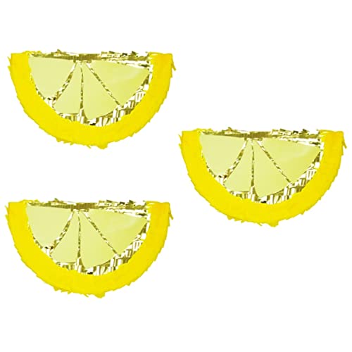 Alasum 3st Piñata Gelbe Dekorationen Cinco De Mayo Pinata Diy Zitronenpinata Sommerspielzeug Fruchtscheibe Taco-spielzeug Zitronenpinata-spielzeug Gelbe Mini-dekor Yellow Papier von Alasum