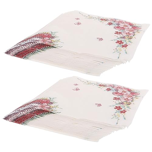 Alasum 4 Papierserviette Blumen-Servietten Servietten mit Blumendruck entzückende Partyservietten party accessoires geburtstagsservietten Partytischservietten Servietten für Blumenpartys von Alasum