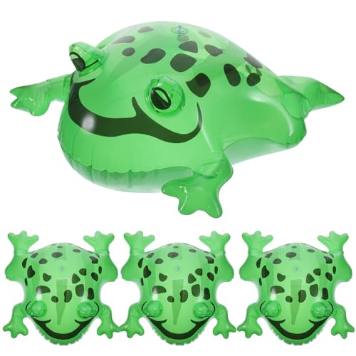 Alasum 4 Satz Aufblasbarer Froschballon Luftballons Stanzen Frösche Röhren Schwimmbad Federnd Aufblasgerät Frosch Ballons Pool-party-dekoration Ballonornament Green Pvc von Alasum