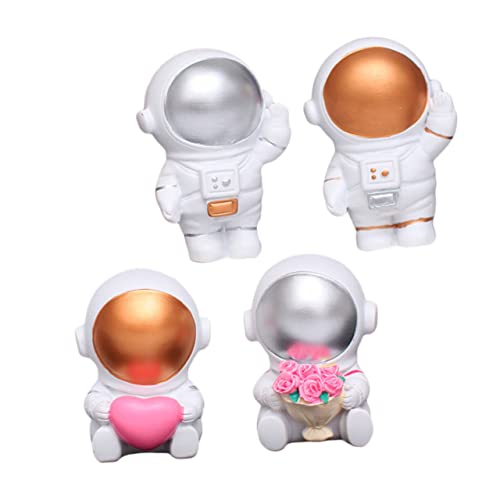 Alasum 4 Stück Astronauten-Ornamente house decoration room decoration Urlaubsdekoration cake decoration Kosmonauten-Statuen Planeten-Statue- Kuchenverzierung Desktop- Harz von Alasum