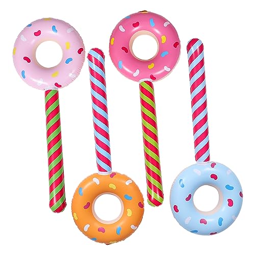 Alasum 4 Stücke Aufblasbare Donut Lutscher Pvc Spielzeug Für Geburtstagsparty Pool Aufblasbare Donut Lutscher Sichere Materialien von Alasum