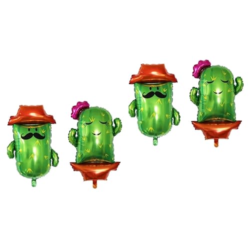 Alasum 4 Stück Kaktus Ballon Grüne Luftballons Tropische Aluminiumballons Taco-party-dekoration Dschungel Dekorationen 3d-ballons Partyballons Grüner Ballon Green Aluminiumfolie von Alasum