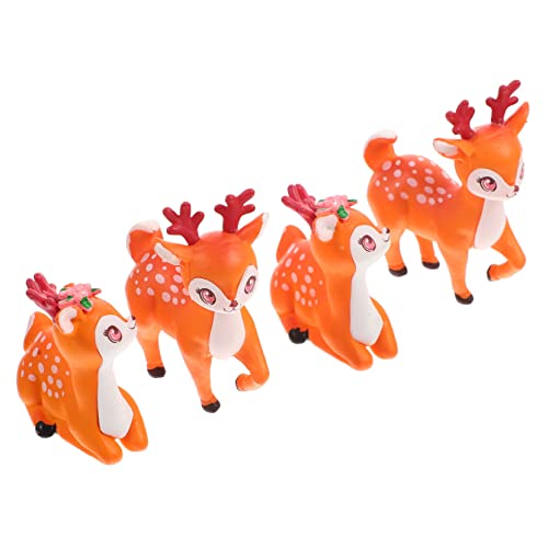 Alasum 4 Stück Mikro-Landschaftsverzierung Märchengarten Tiere Hirsch-Statue-Dekor hirsch dekorationen selber basteln animal figures tooniesfiguren Mini-Hirschfigur auto tier schmuck PVC von Alasum