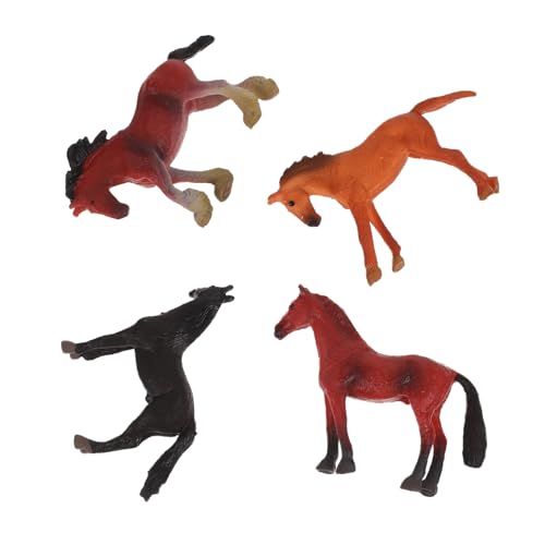 Alasum 4 Stück Pferdemodell spielzeugpferd Horse Toy Pferde für Kuchen-Dekoration Pferdespielzeug für Kinder kleine Pferdefiguren Kinderversorgung verschleißfestes Pferdespielzeug Plastik von Alasum