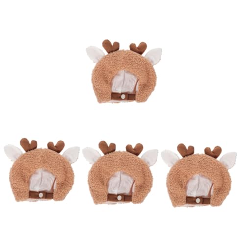 Alasum 4 Stück Plüschpuppenhut tiermütze Puppen Kleidung Mini Puppen Puppenkleidung Puppen-Accessoire Kleiner Puppenhut Plüschpuppendekoration Partygeschenke Mini-Tops-Hut PP-Baumwolle von Alasum