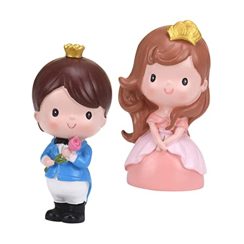 Alasum 4 Stück Prinzessin Prinz Ornament Andenken Puppen Cupcake-Dekoration Paar-Statue Prinz Figur hochzeitstorten dekoration wedding decoration paar kuchen dekor Kuchen liefert Harz von Alasum