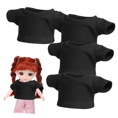 Alasum 4 Stück Puppe Kurze Ärmel Wiederverwendbares Puppenkleid Stofftierkleidung Dekoratives Puppendekor Tragen Sie Plüschkleidung Kleidung Für Stofftiere Gestrickte Baumwolle Black von Alasum