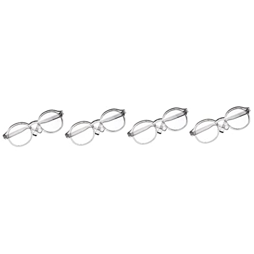 Alasum 4 Stück Puppenbrille Mini-Brille Accessoires Für Puppenkleidung Miniatur-puppenhauszubehör Brille Für Kinder Dekorative Brillenrequisiten Puppe Verkleiden Zubehör Gläser Plastik von Alasum