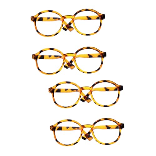 Alasum 4 Stück Puppenbrille Puppenhausbrille Brillenstütze Lustige Puppe Katzenprinz Brille Mini-puppenhauszubehör Vintage-Sonnenbrille Spielbrille Vortäuschen Haustier Brille Plastik von Alasum