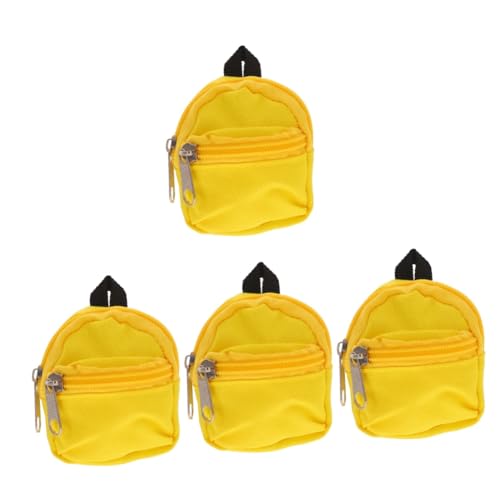 Alasum 4 Stück Puppenrucksack Puppen Schulranzen Rucksack für Puppen Puppenmode Puppengepäck Kleidung Spielzeug Rucksack aus Puppenstoff dekorative Puppenschultasche Polyester Yellow von Alasum