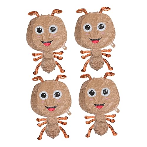 Alasum 4 Stück Tierischer Ballon Bonbonfolienballons Luftballons Mit Nutztieren Ballongirlande Heliumballon-kit Ballonpumpe Lange Ballons Für Ballontiere Auto Ballons Aluminiumfolie Brown von Alasum