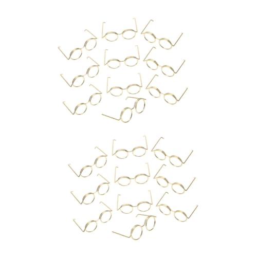 Alasum 40 STK Mini-brillengestell Sonnenbrillen Für Puppen Puppenbrille Draht Mini-Spielzeug Mini-Puppen-Brille Brillengestell Für Mini-Puppen Puppenbrille Zum Basteln Golden Metall von Alasum