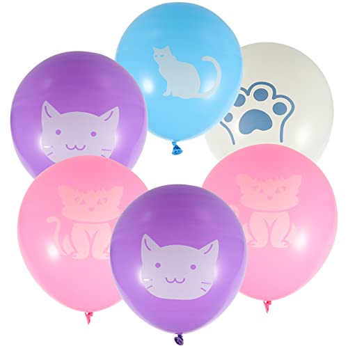 Alasum 40st Katzenballon Luftballons Für Geburtstagsfeiern Babyballons Kuchen Topper Festlicher Ballon Kätzchen Zubehör Ballonreifenständer Zubehör Für Katzengeburtstage Emulsion von Alasum