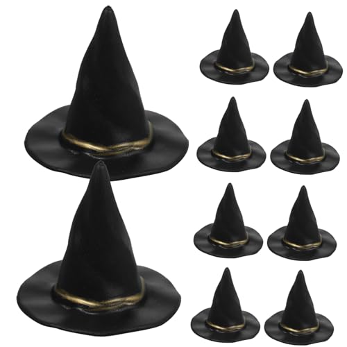 Alasum 50 Stück Mini-Puppen-Hut Miniaturhüte Hexenhut-Kopfschmuck Miniatur-Puppenhut halloween dekoration halloween decoration kleine Hüte für Kuchendekor Hut winzige Dekore Plastik von Alasum