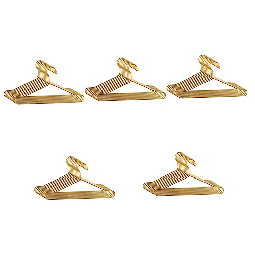 Alasum 50 Stück Puppenaufhänger Hemdenbügel Kleiderbügel klein Puppenkleiderbügel Kleiderständer Puppen Kleidung Hanger Babys Puppen Puppen Miniaturhalter Hundeanhänger Eisen Golden von Alasum