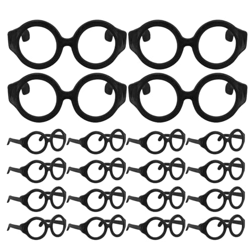 Alasum 50 Stück Puppenbrille Mädchen Zubehör Für Babypuppen Leichte Brille Damen Babypuppenkleidung Miniatur Puppenhaus Puppe Verkleidet Brille Puppenzubehör Black Plastik von Alasum