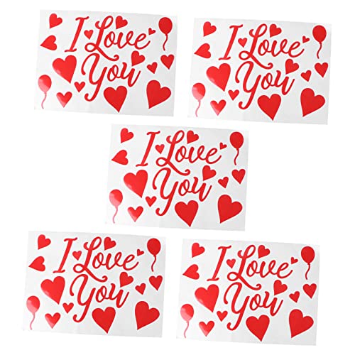 Alasum Ballonaufkleber Zum Valentinstag 5 Stück „i Love You“ Hochzeitsaufkleber Dekorative Luftballons Aufkleber Rotes PVC-Material Für Partys von Alasum