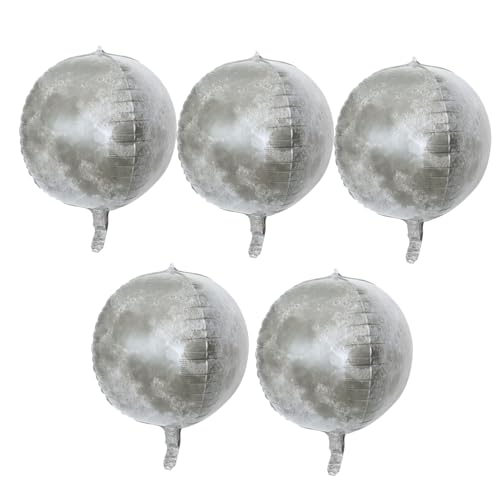 Alasum 5St -Ballon Ballonbogen-Kit Helium Ballonpumpe gelbe Luftballons hochzeitsdeko hochzeitsdeco balloons runder Planetenballon Ornament mit Planetenmuster Aluminiumfolie Grey von Alasum