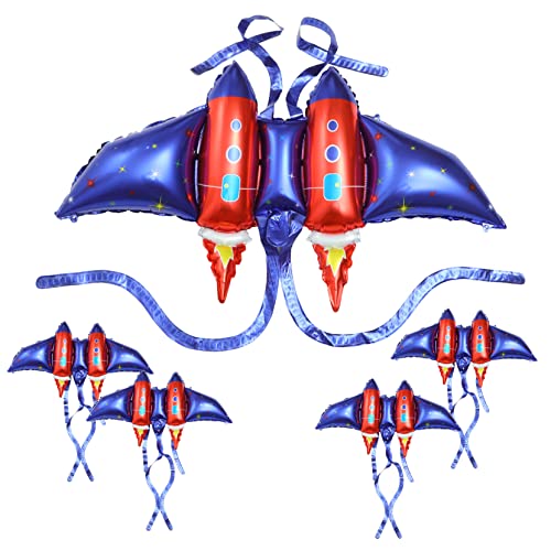 Alasum 5St Dekorationen für Geburtstagsfeiern ballon set luftballons set Folienballon Heliumtanks für Ballons Flügel Ballons Kostüme anziehen Raketen-Cosplay-Requisite Aluminiumfolie von Alasum