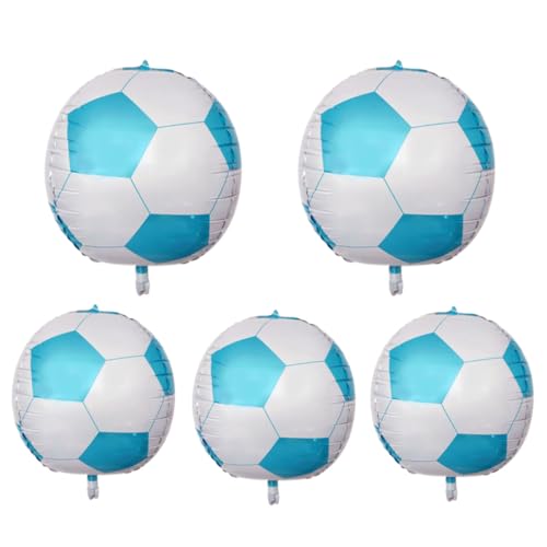 Alasum 5St Fußball-Fußball-Ballons Fußballballons Fußball-Folienballons Sportdekor Fußball-Dekor luftbalondeko party decoration blue balloons blaue ballons Fußball Folienballons Sky-blue von Alasum