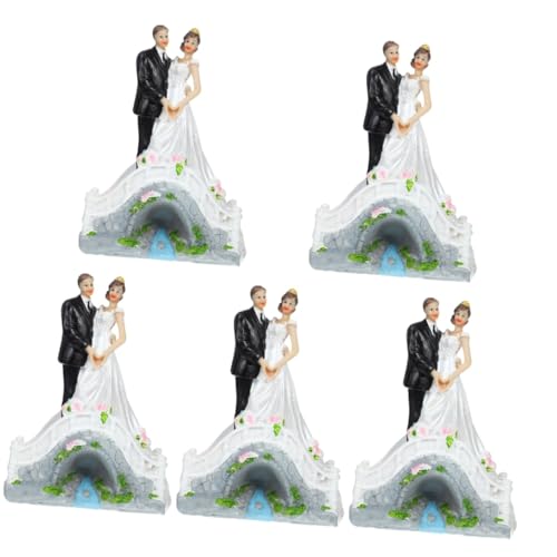 Alasum 5St Hochzeitstorte Dekoration hochzeitsfeier deko hochzeitstorte topper hichzeitstortendeko hochzeitsdeco Schmücken Desktop-Paar-Figur zarte Braut- und Bräutigampuppe Harz von Alasum