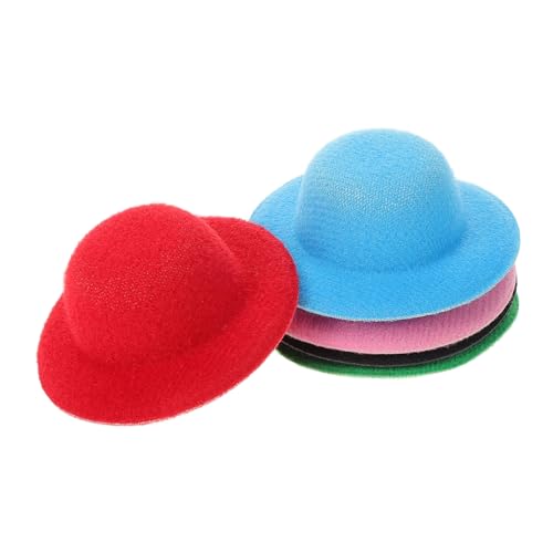 Alasum 5St Mini-Zylinder Cowgirl-Hüte Spielzeughüte Mini-Kappe Kleiner Haustierhut Reptilienhut Geburtstagsgeschenk puppenhauszubehör Miniaturhut-Set Mini-Puppenhüte Mini-Hüte Stoff von Alasum