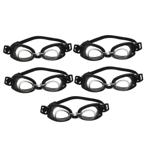 Alasum 5st Mini Schwimm Brille Babypuppenbrille Puppenbrillen Mini-brillenspielzeug Mini-Schwimmbrille Brillenrequisiten Für Puppe Winzige Brille Puppe Schwimmbrille Black Plastik von Alasum